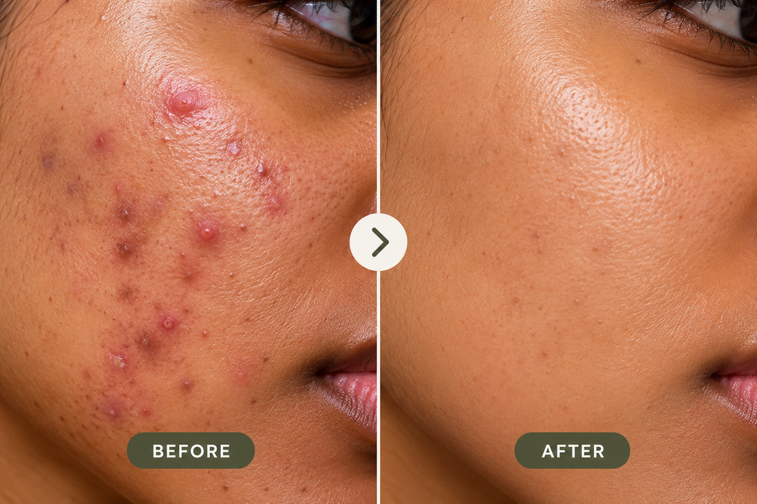 Before & After Using Herbal Acne Removing Cream